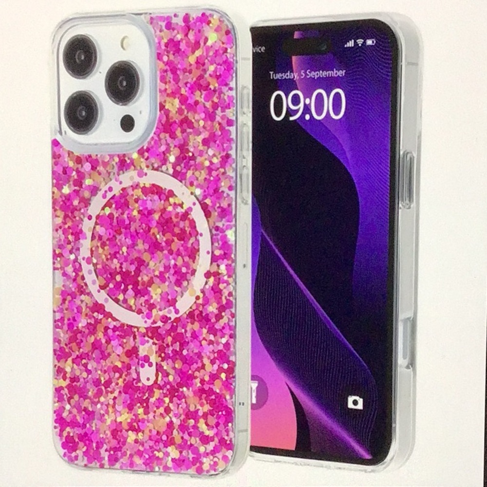 New in box—Glitter Pink Phone Case for iPhone 16 PRO MagSafe